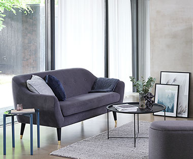 Кадифен диван EGEDAL в сив цвят 
