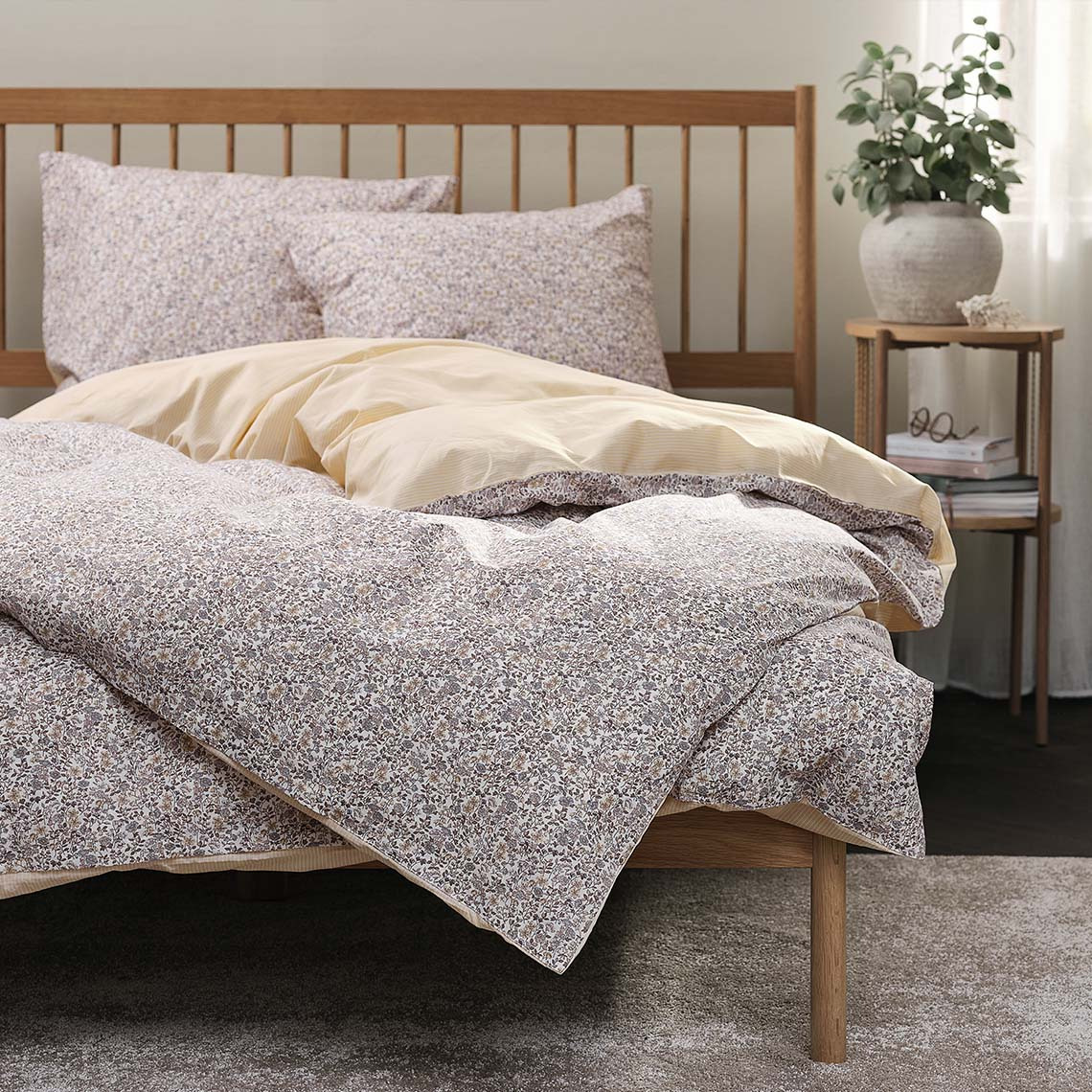 Спално бельо NIKOLINE Спално бельо с флорален дизайн в меки розови и жълти цветове